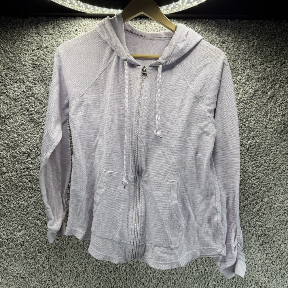 Calvin Klein Performance Women's Lilac Pink Long Sleeve Full Zip Hoodie Size Sm